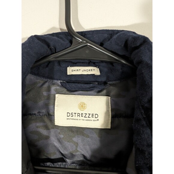 Dstrezzed Style 303530 Navy Cotton Button Up Shirt Jacket Men Size M - Picture 4 of 9